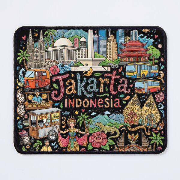 Item preview, Wonderful Jakarta Indonesia Travel Souvenir Heritage Colorful Cultural Doodle designed and sold by arisukma11.
