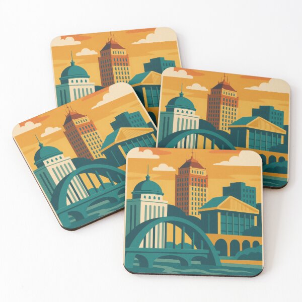 Item preview, Retro Pop Art Poster Illustration of Fresno | Bold Downtown Skyline, Tower District & Central Valley Design | Vintage California Wall Art Decor designed and sold by PaintedPixels01.