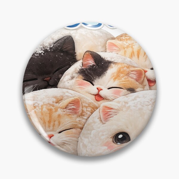 Item preview, Squished Daifuku Cats Cute Mochi Cat Kawaii Funny Design designed and sold by ArtPrintPov.