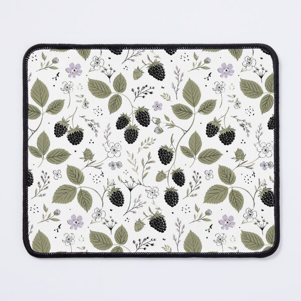 Item preview, Blackberries and Lavender Flowers Modern Surface Pattern White designed and sold by TackyTime.