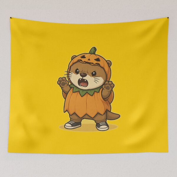 Item preview, Cute Pumpkin Otter Halloween Costume Kawaii Cartoon designed and sold by ArtFazza.