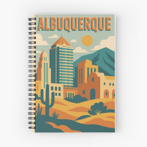 Item preview, Retro Pop Art Poster Illustration of Albuquerque | Bold Sandia Mountains, Route 66 & Downtown Skyline | Vintage Southwestern Wall Art Decor designed and sold by PaintedPixels01.