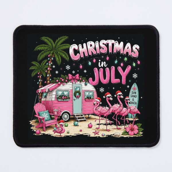 Item preview, Christmas In July Flamingo Trailer Funny Xmas Summer Camp designed and sold by OlakunleOloroz.