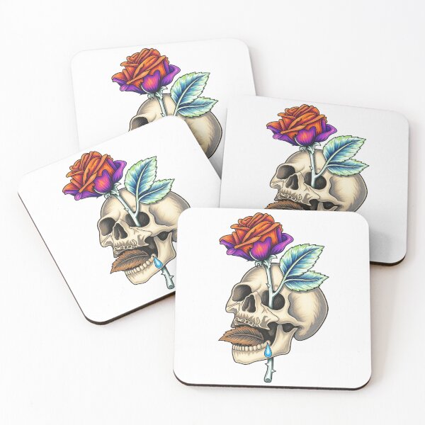 Item preview, Skull with Vibrant Rose	 designed and sold by Nemirgstd.