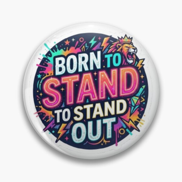 Item preview, BORN TO STAND OUT - Vibrant Neon Lion Quote  designed and sold by MR4me.