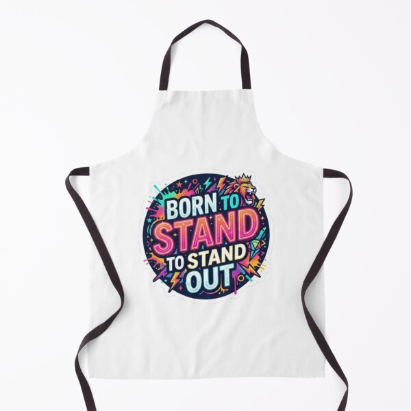 Item preview, BORN TO STAND OUT - Vibrant Neon Lion Quote designed and sold by MR4me.
