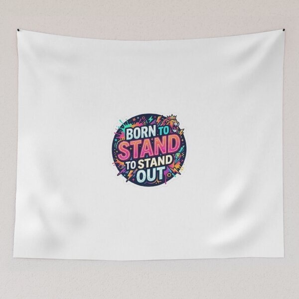 Item preview, BORN TO STAND OUT - Vibrant Neon Lion Quote  designed and sold by MR4me.