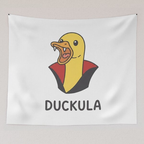 Aperçu de l'œuvre DUCKULA - Jeu de mots amusant sur le canard vampire créée et vendue par TinyJoy Studio.