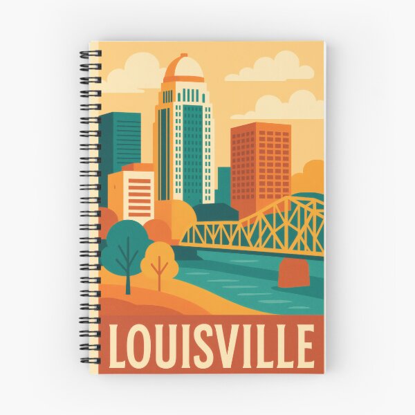 Item preview, Retro Pop Art Poster Illustration of Louisville | Bold Ohio River Skyline, Big Four Bridge & Derby City Design | Vintage Kentucky Wall Art Decor designed and sold by PaintedPixels01.