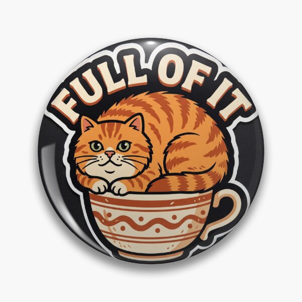 Item preview, Full Of It Funny Cat Teacup designed and sold by Illustration Rk.