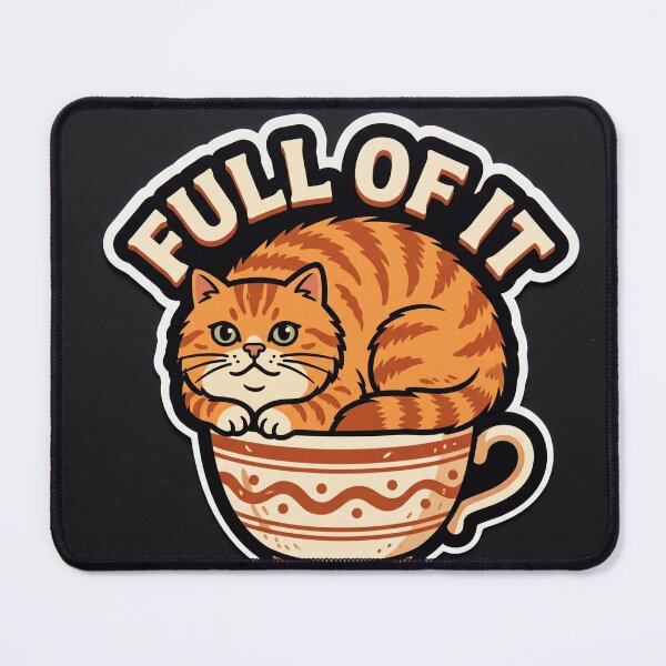 Item preview, Full Of It Funny Cat Teacup designed and sold by Illustration Rk.