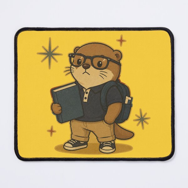 Item preview, Cute Student Otter with Backpack and Book Kawaii Cartoon designed and sold by ArtFazza.