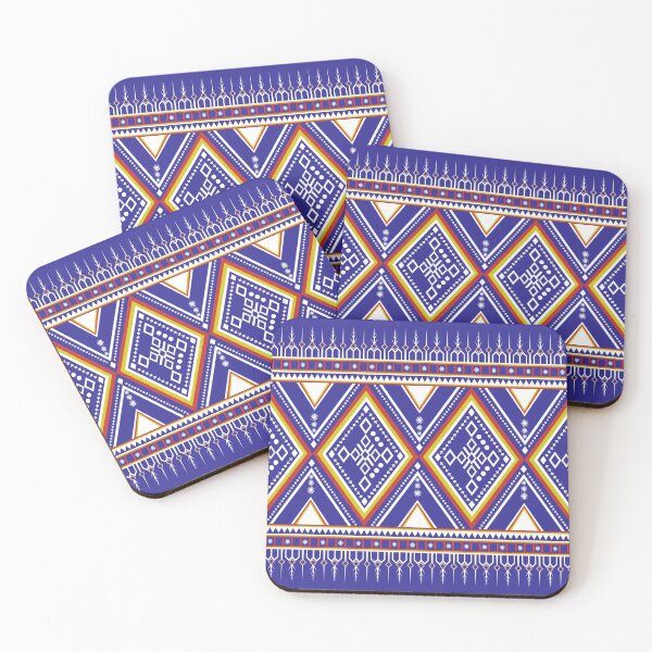Item preview, Royal Blue and White Aztec Geometric Tribal Pattern designed and sold by Aumpuk.