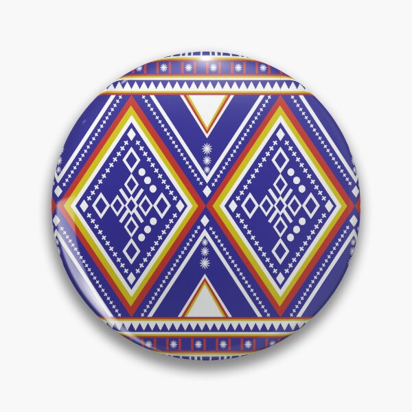 Item preview, Royal Blue and White Aztec Geometric Tribal Pattern designed and sold by Aumpuk.