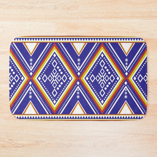 Item preview, Royal Blue and White Aztec Geometric Tribal Pattern designed and sold by Aumpuk.