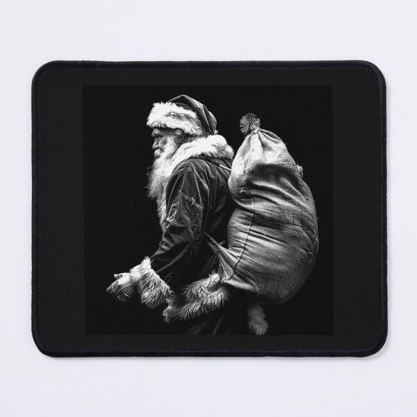 Item preview, Santa Claus Carrying a Large Gift Sack Black and White Art designed and sold by inkoutninja.