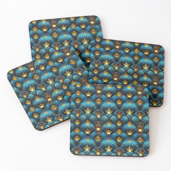 Item preview, Art Deco Luxurious Aqua And Golden Hues Pattern designed and sold by DEC02.
