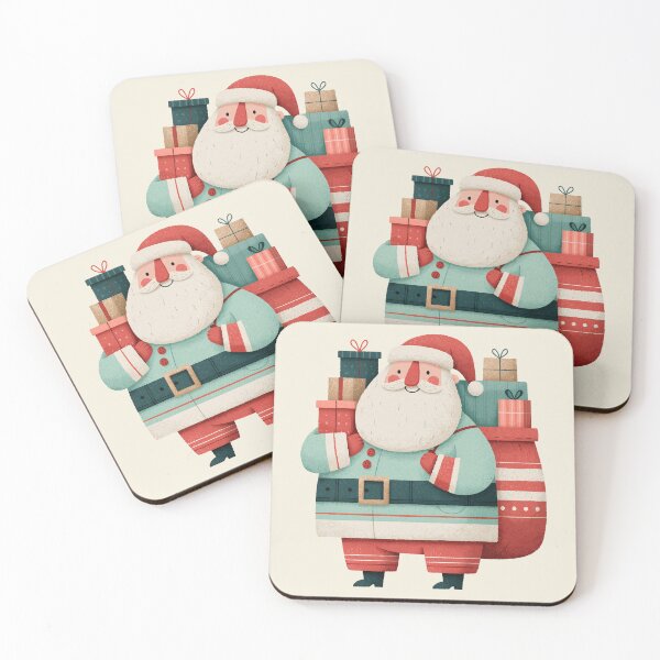 Item preview, Cute Santa Claus with Stacked Christmas Gifts designed and sold by colorful-white.