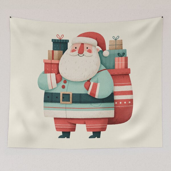 Item preview, Cute Santa Claus with Stacked Christmas Gifts designed and sold by colorful-white.