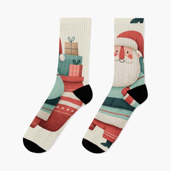 Item preview, Cute Santa Claus with Stacked Christmas Gifts designed and sold by colorful-white.
