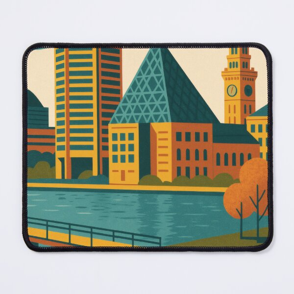 Item preview, Retro Pop Art Poster Illustration of Baltimore | Bold Inner Harbor Skyline, Domino Sugar Sign & Historic Waterfront | Vintage Maryland Wall Art Decor designed and sold by PaintedPixels01.
