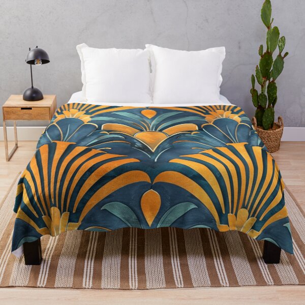 Item preview, Vintage Art Deco Blue And Golden Hues Pattern designed and sold by DEC02.