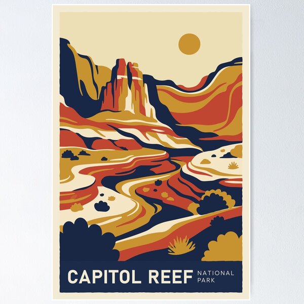 Item preview, Capitol Reef National Park USA Travel Vintage designed and sold by RareDeerArt.