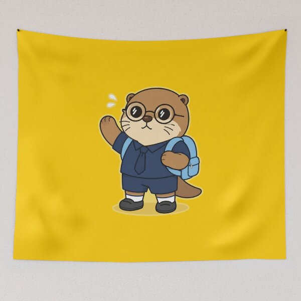 Item preview, Cute School Otter with Backpack Kawaii Student Cartoon designed and sold by ArtFazza.