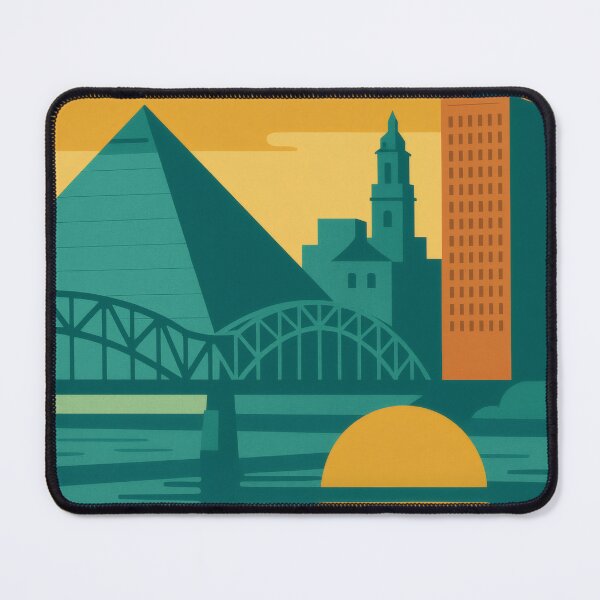 Item preview, Retro Pop Art Poster Illustration of Memphis | Bold Beale Street, Mississippi River & Downtown Skyline | Vintage Music City Wall Art Decor designed and sold by PaintedPixels01.