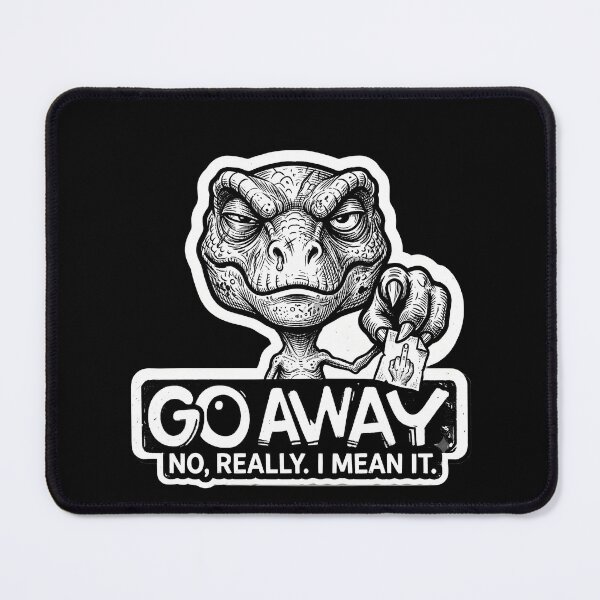 Item preview, Go Away Grumpy Dinosaur Sticker | Sarcastic Funny Meme Art designed and sold by PreeCha Art & Co..