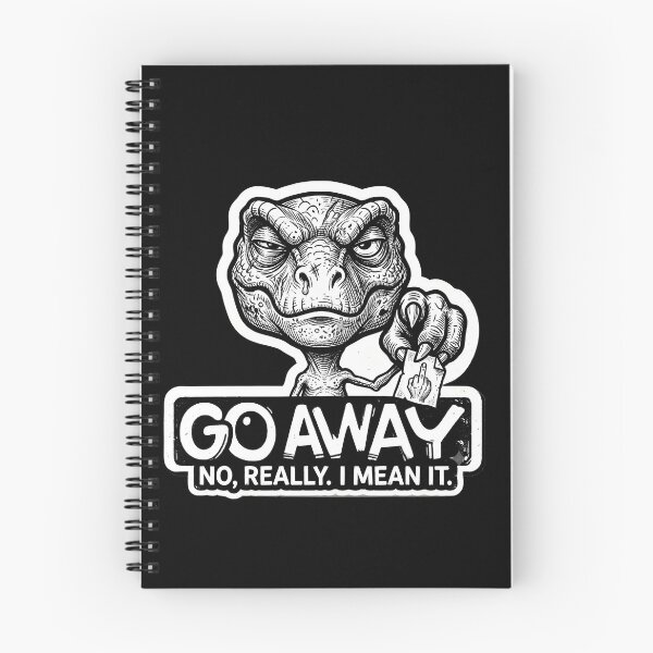 Item preview, Go Away Grumpy Dinosaur Sticker | Sarcastic Funny Meme Art designed and sold by PreeCha Art & Co..