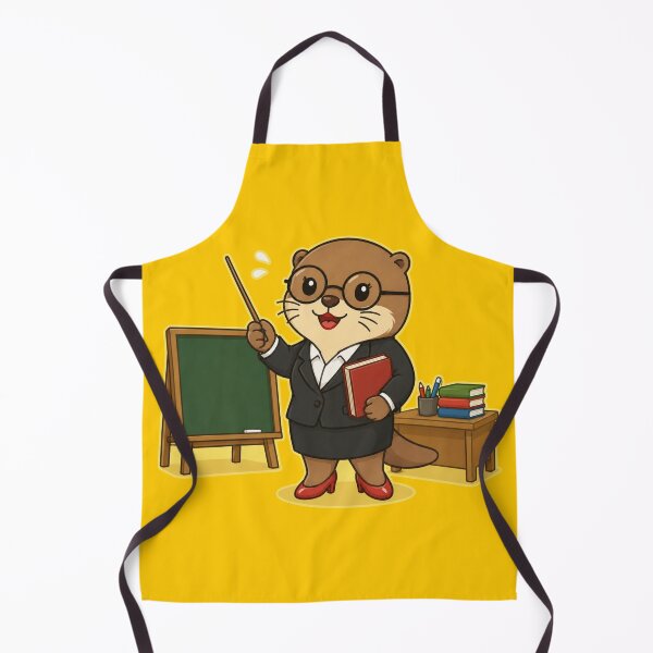Item preview, Cute Female Teacher Otter with Chalkboard Kawaii Cartoon designed and sold by ArtFazza.