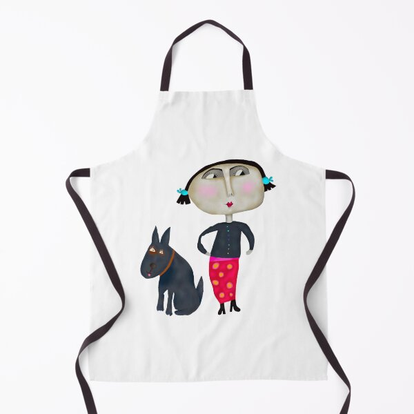 Item preview, Dorothy The Dog Walker Cute Girl Walking Black Hound Art designed and sold by Suzyshackfelt.