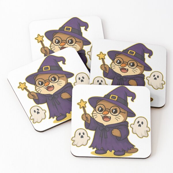 Item preview, Cute Wizard Otter with Magic Wand Kawaii Halloween Cartoon designed and sold by ArtFazza.