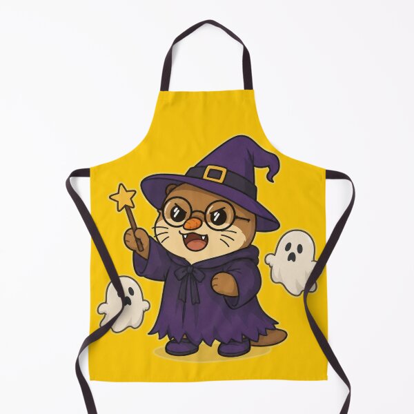 Item preview, Cute Wizard Otter with Magic Wand Kawaii Halloween Cartoon designed and sold by ArtFazza.