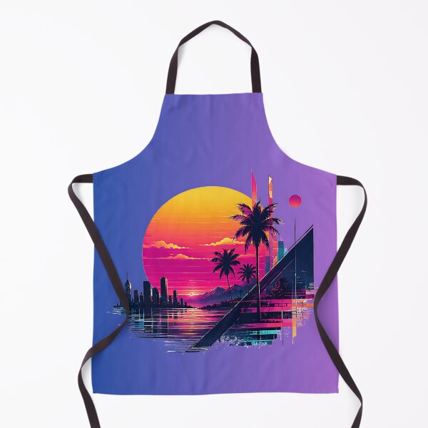 Item preview, Neon Horizon Synthwave Sunset Landscape Retro Futuristic Geometric Art designed and sold by dytf79.