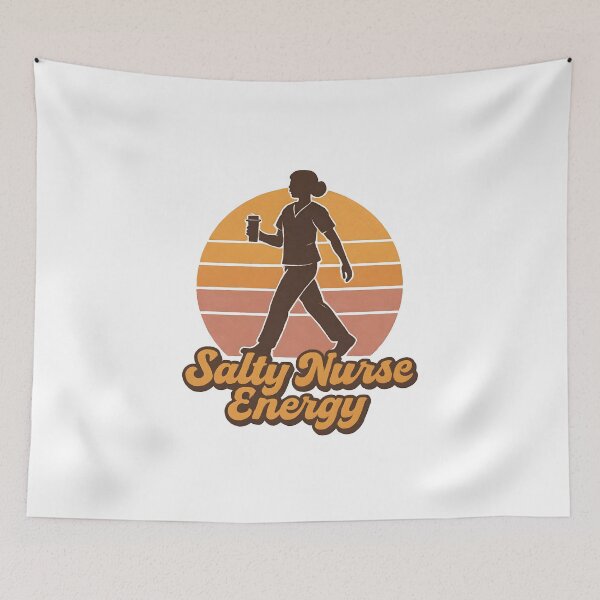 Item preview, Salty Nurse Energy Shirt, Retro Sunset Nurse T-Shirt, Vintage 70s Style Nurse Gift Tee, Coffee Tumbler Nurse Silhouette Shirt designed and sold by TshirtsLabs.