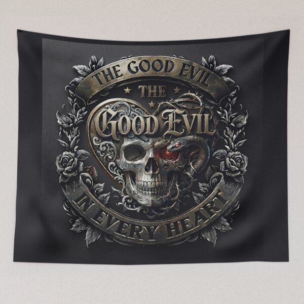 Item preview, Dual Skull Snake Heart Emblem designed and sold by Voodoo Store Paranormal Collections.