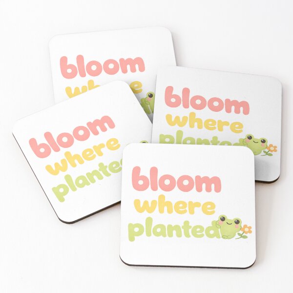 Item preview, Bloom Where Planted Frog Sticker | Inspirational Cute Frog Gift designed and sold by Moss & Mellow.