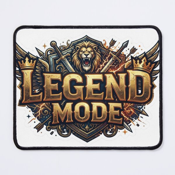 Item preview, LEGEND MODE - Gold Crest Lion & Swords Gaming designed and sold by MR4me.