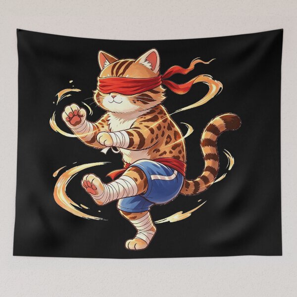 Item preview, The Blind Monk - Felis Nigripes Martial Arts Warrior designed and sold by ABYSSLAB.