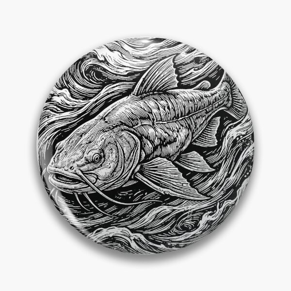 Item preview, Vintage Woodcut Giant Catfish Illustration designed and sold by DuckOddity.