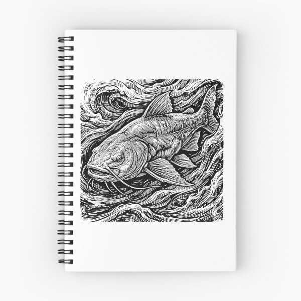 Item preview, Vintage Woodcut Giant Catfish Illustration designed and sold by DuckOddity.