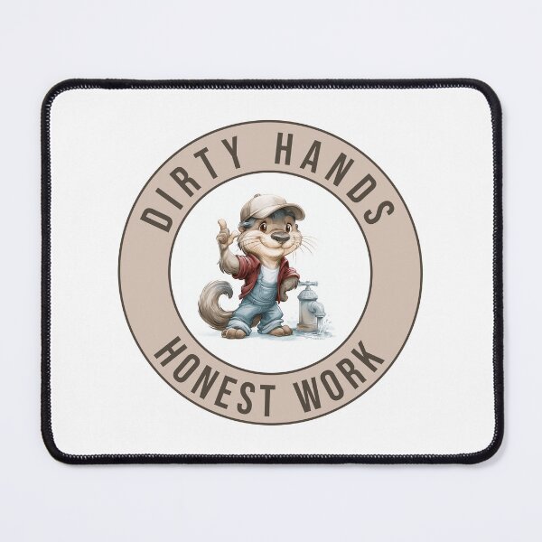 Item preview, Dirty Hands Honest Work Otter Hero Mascot T-Shirt designed and sold by WayOutWorks.