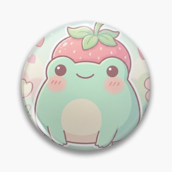 Item preview, Cute Strawberry Frog Sticker | Kawaii Pastel Frog with Strawberry Hat  designed and sold by aubreysmediastickers.