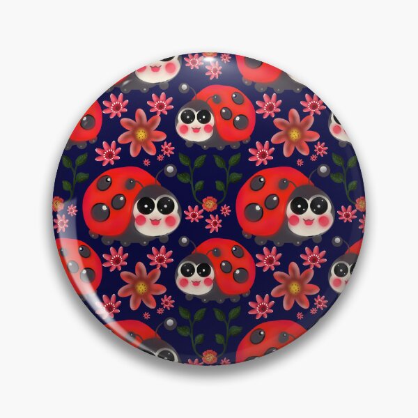 Item preview, Cute Kawaii Ladybug Floral Seamless Pattern | Hand Drawn Ladybird & Flower Botanical Print designed and sold by HopeAndHustle.
