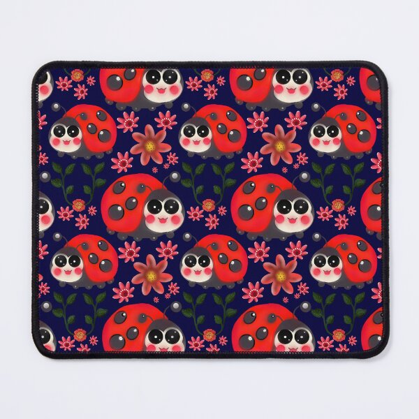 Item preview, Cute Kawaii Ladybug Floral Seamless Pattern | Hand Drawn Ladybird & Flower Botanical Print designed and sold by HopeAndHustle.