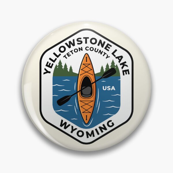 Item preview, Yellowstone Lake Kayak Adventure Badge designed and sold by Digital Art Works  Hub.