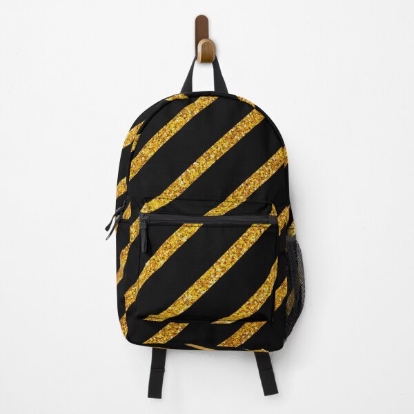 Item preview, Art Deco: Golden Color (Faux) Glitter Diagonal Lines on Black designed and sold by DEC02.