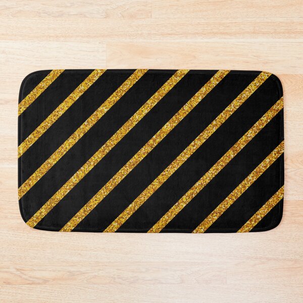 Item preview, Art Deco: Golden Color (Faux) Glitter Diagonal Lines on Black designed and sold by DEC02.